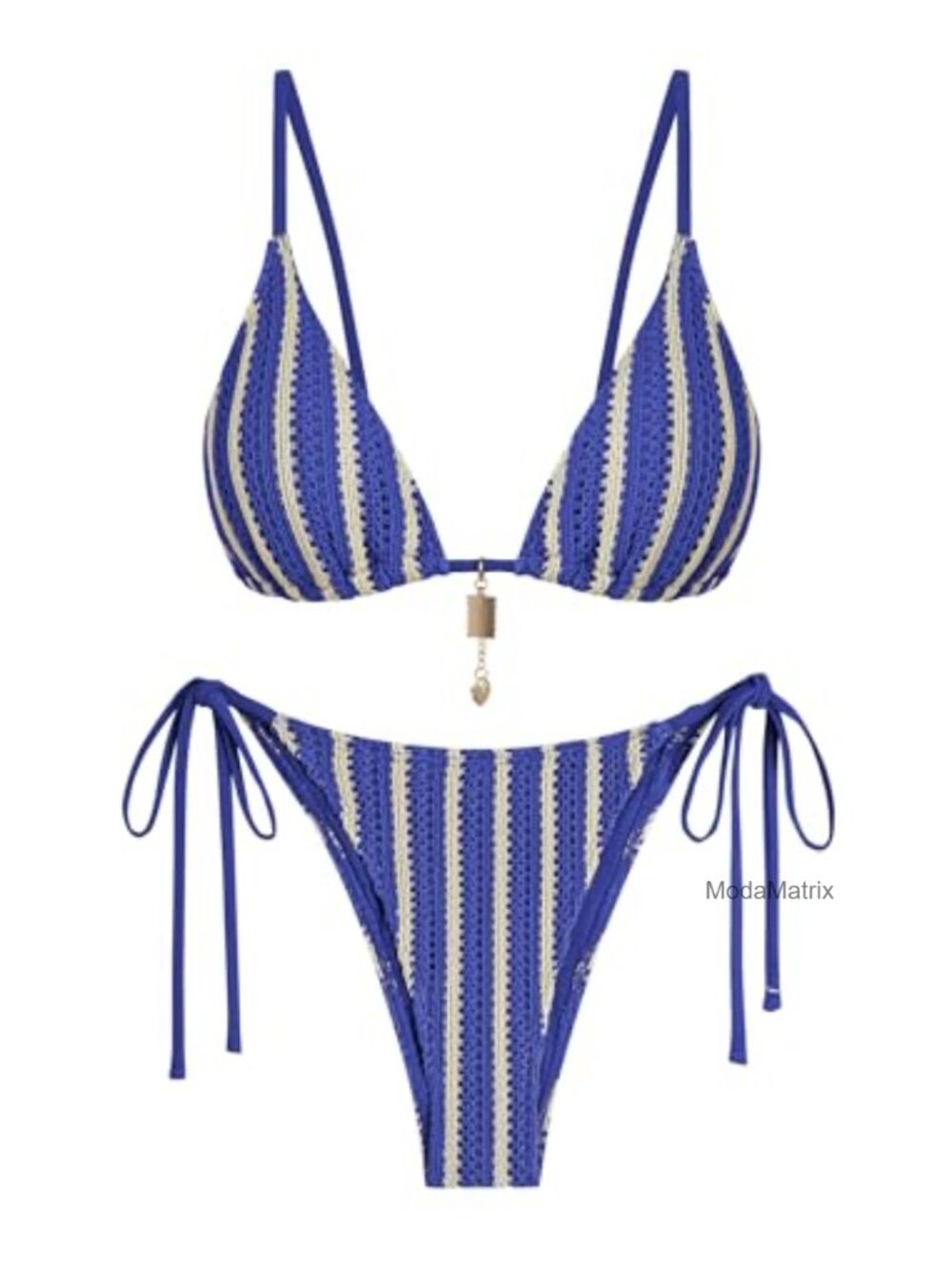 Crochet Bikini Set Women Boho Swimwear String Thong Adjustable Straps